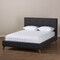 Baxton Studio Valencia Dark Grey Queen Size Platform Bed 141-7835 - alternate 2